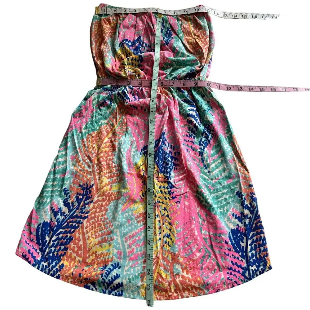 Kids Lilly Pulitzer Electric Feel Elastic Strapless Pima Cotton Casual Dress XXS